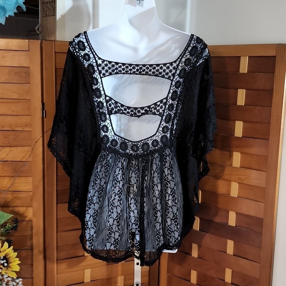 Cato brand black lace tunic - Picture 4 of 9